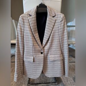 Theory Multicolor Checkered Blazer Size 2, Excellent Condition